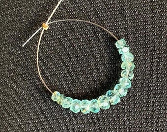 Colombian Faceted Green Emerald Rondelle Beads, Natural Gemstone Jewelry Supply 15pcs, 2.5-4mm