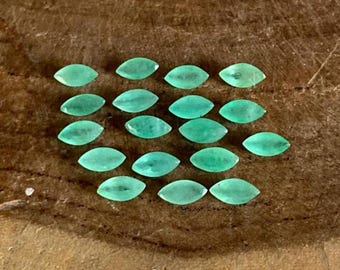 Zambian Emerald Marquise Lot, Green Gemstone (18 pc) 6X3MM Wholesale Lot