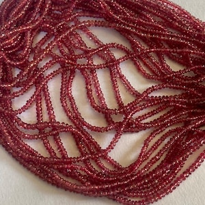 Stunning! Pinkish Red Spinel Plain Rondelle Necklace, Red Spinel Smooth ,2-2.20 mm AAA Quality, Wholesale Beads, Red Spinel Beads/ 5 inches