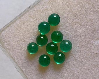 3.5 mm Zambian Emerald AAA GRADE Round calibrated Cabochon for jewellery 10 pc