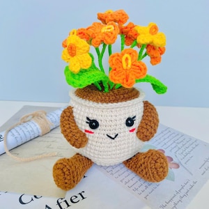 Amigurumi Flower Pot Crochet Pattern PDF, Cute Plant Plush with Flowers, Crochet Toy Tutorial, Digital Download