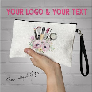 Personalized Makeup Bag, Your Logo and your text, Best Friend Gift, Makeup Case, Personalized Gift, Makeup Bag, Cosmetic Bag, Canvas Bag