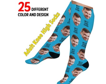 Custom Face Socks, Photo Socks, Personalized Face Socks, Put Your Face on Socks,Cat Socks, Dog Socks,Adult Knee High Sock,Personalized Socks