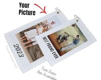 Toalha personalizada com foto, toalha personalizada, toalha para bolsa de golfe, toalha de tênis, toalha de golfe personalizada, presente para golfista, toalha com foto do rosto do seu animal de estimação, toalha com foto