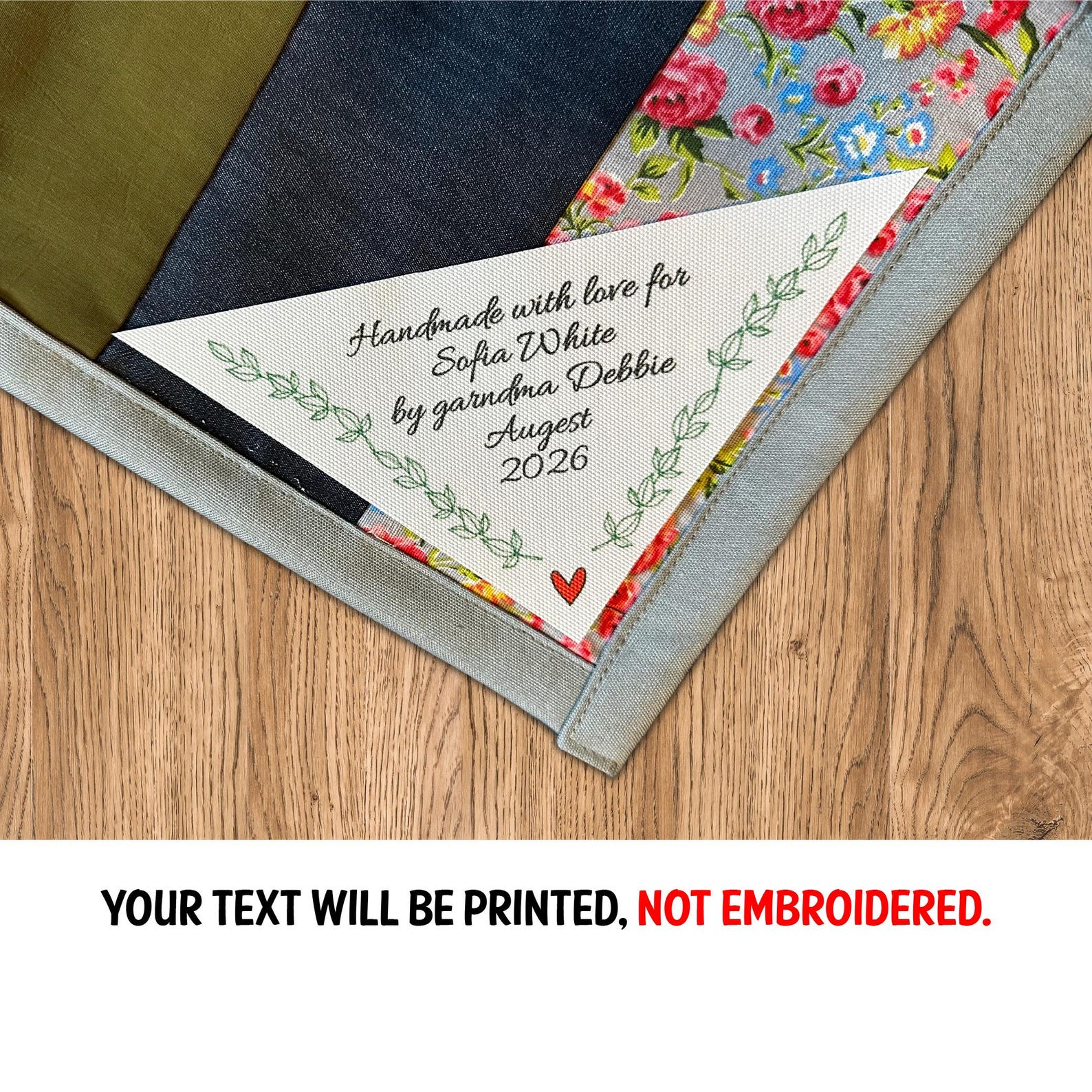 Custom Print Quilt Label Triangular Corner, Rectangular and Square ...