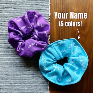 Custom Human Scrunchie, Personalized Hair Tie, Your name Girl Scrunchie, Daugher Scrunchie, Christmas Gift, Gift for her, Graduation Gift