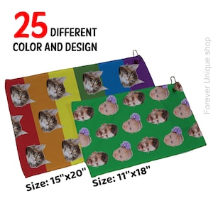 Asciugamano con foto personalizzato, asciugamano personalizzato, asciugamano da borsa, asciugamano da tennis, asciugamano da golf personalizzato, regalo per golfista, asciugamano con foto di animali domestici, asciugamano con foto