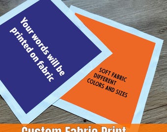 Your text on Fabric, Memory QuiltBlocks, Picture quilts, Print your words on fabric for memories and crafts, Custom Fabric Quilt Squares