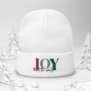 Joy to The World Christmas Beanie Hat Joy to The World Christmas Beanie Hat