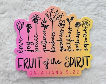 Fruit of the Spirit Sticker, Galatians 5:22, Bible Verse Sticker, Scripture Sticker, Encouraging Sticker, Faith Sticker, Christian Sticker