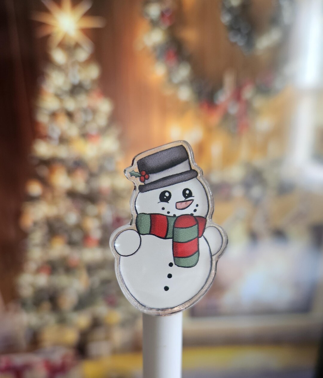 Snow Pin Snowman Christmas Pin, Limited Edition Acrylic Pin, Cute Holiday Gift ...