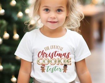 The Official Christmas Cookie Tester Toddler Shirt, Cookie Taste Tester Tee, Gingerbread Cookies shirt, Christmas Matching, Christmas Shirt