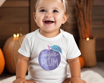 Little Sugar Plum Baby Bodysuit, Hand-Drawn Design