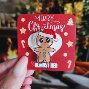 Cute Gingerbread Pin, Christmas Gingerbread girl Acrylic Pin, Holiday Gingerbread Brooch, Christmas Stocking Stuffer, Christmas Gift