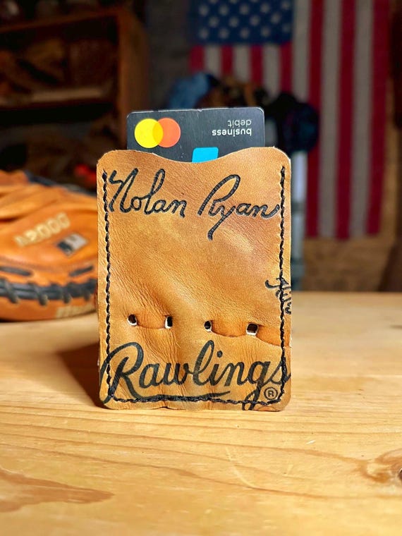 Nolan Ryan Baseball Glove Leather Wallet with Money Clip