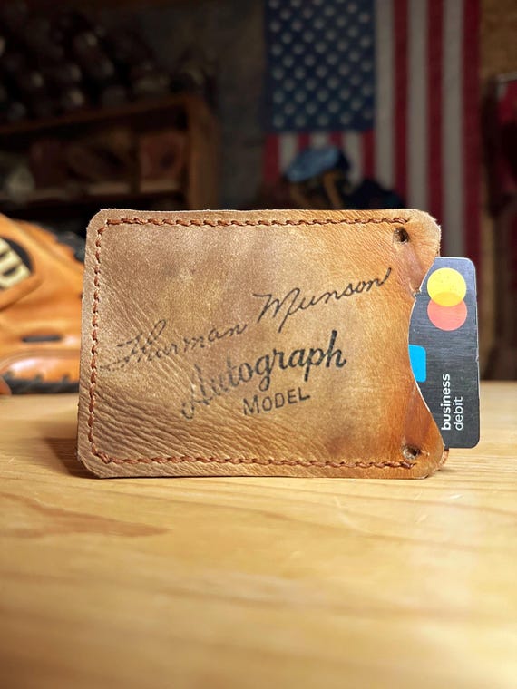 Thurmon Munson Baseball Glove Leather Wallet with Money Clip