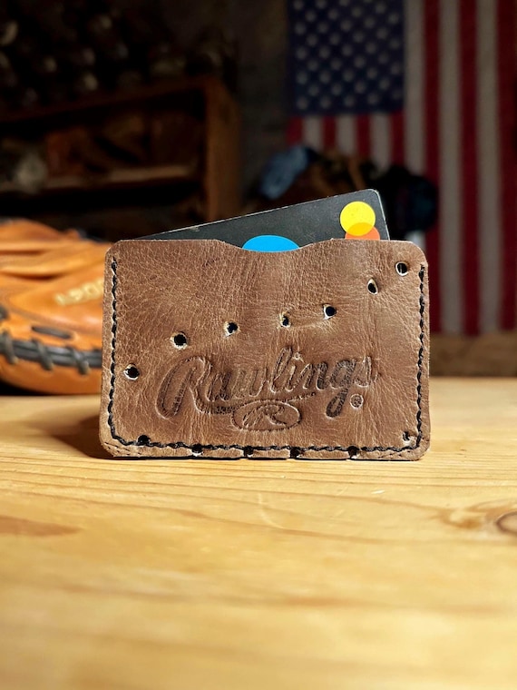 Handcrafted Baseball Glove Card Case Wallet - Rawlings Glove