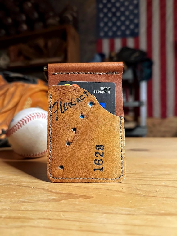 Handcrafted Baseball Glove Wallet with Money Clip