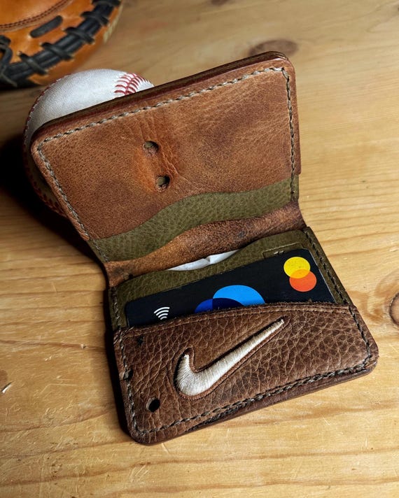Handcrafted Baseball Glove Bifold Wallet - Vintage  Glove