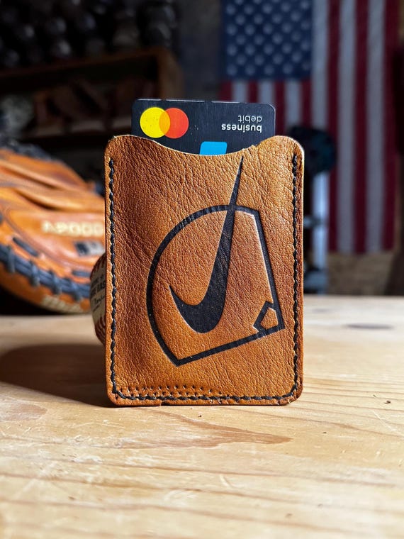 Baseball Glove Leather Wallet with Money Clip