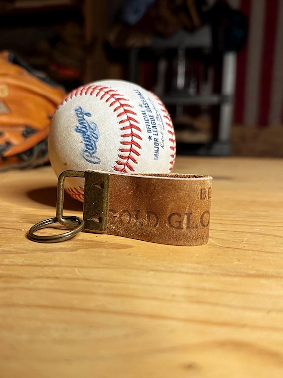 Baseball Glove Leather Keychain Key Fob