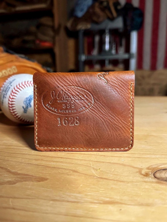 Handcrafted Baseball Glove Bifold Wallet - JC Higgins Glove