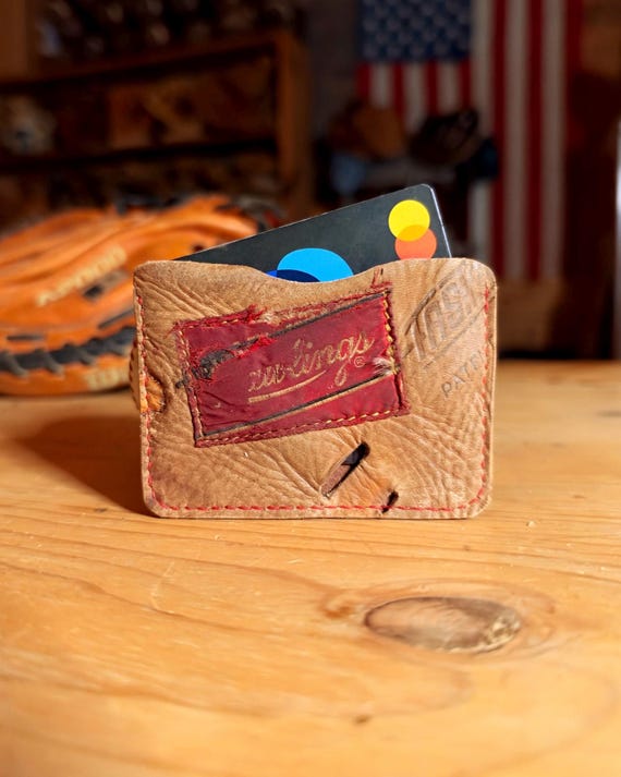 Baseball Glove Leather Card Holder Wallet