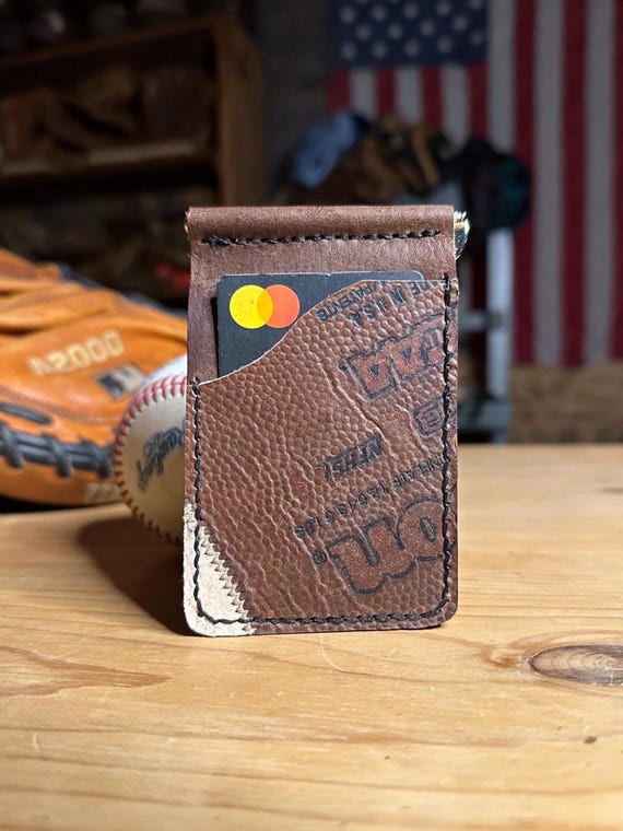 Handcrafted Football Wallet with Money Clip