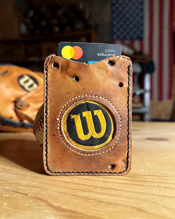 Baseball Glove Leather Wallet with Money Clip Card Case - Wilson A2000