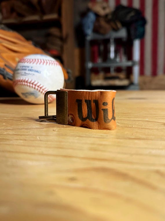 Baseball Glove Leather Keychain Key Fob - Wilson Glove