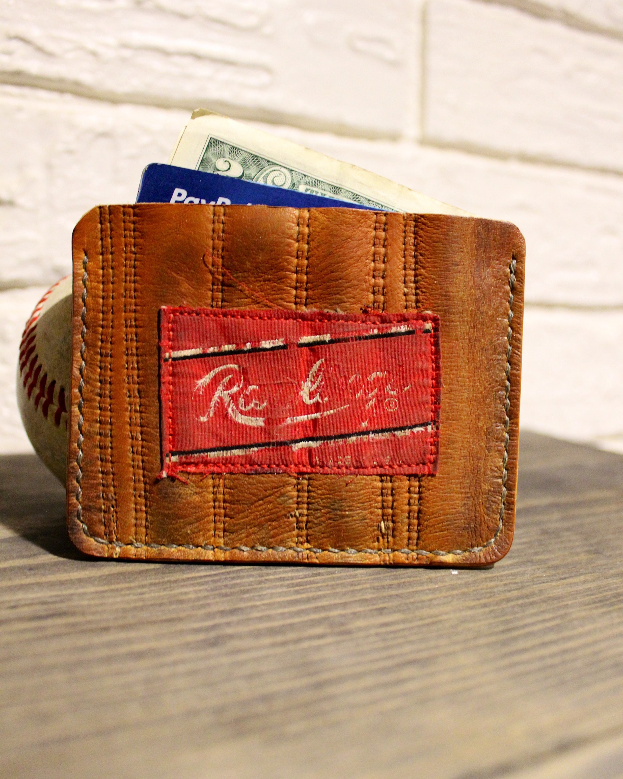 red sox leather wallet