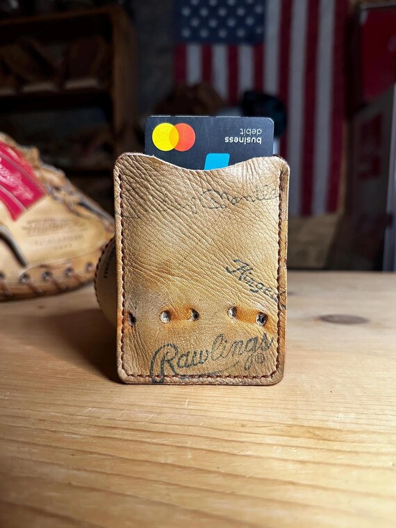 Mickey Mantle Baseball Glove Leather Wallet with Money Clip