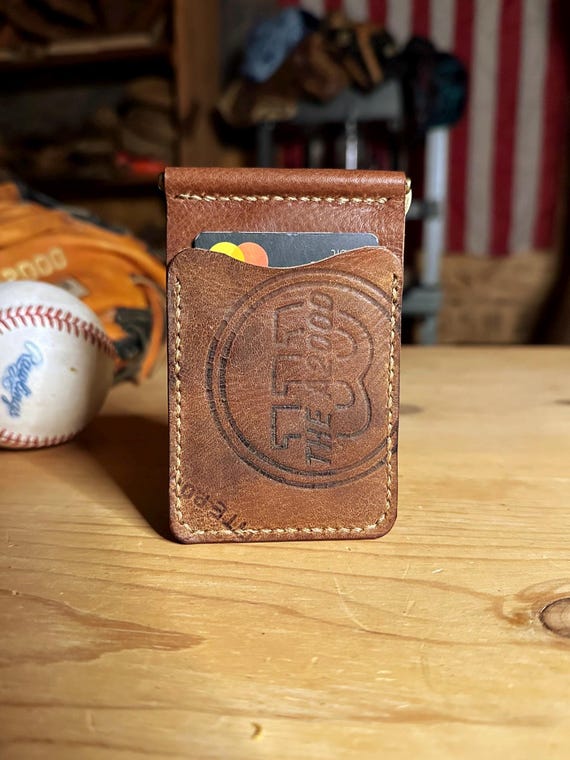 Handcrafted Baseball Glove Wallet with Money Clip - Wilson A2000 Glove