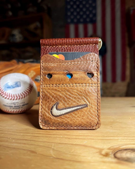 Handcrafted Baseball Glove Wallet with Money Clip