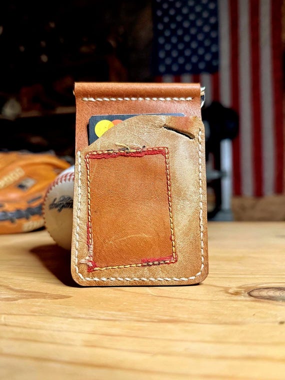Handcrafted Baseball Glove Wallet with Money Clip