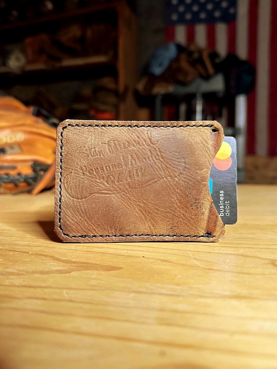 Stan Musial Handcrafted Baseball Glove Card Case Wallet - Rawlings Glove