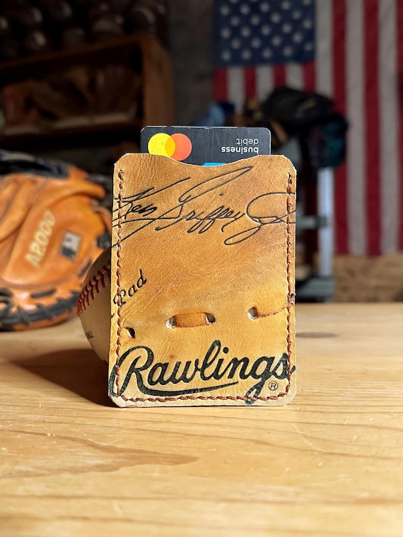 Ken Griffey Jr. Baseball Glove Leather Wallet with Money Clip Card Case