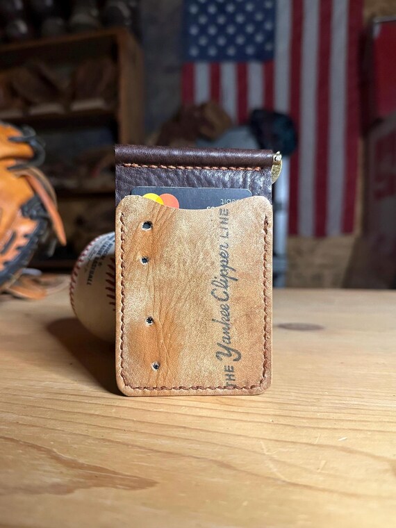 Handcrafted Baseball Glove Wallet with Money Clip