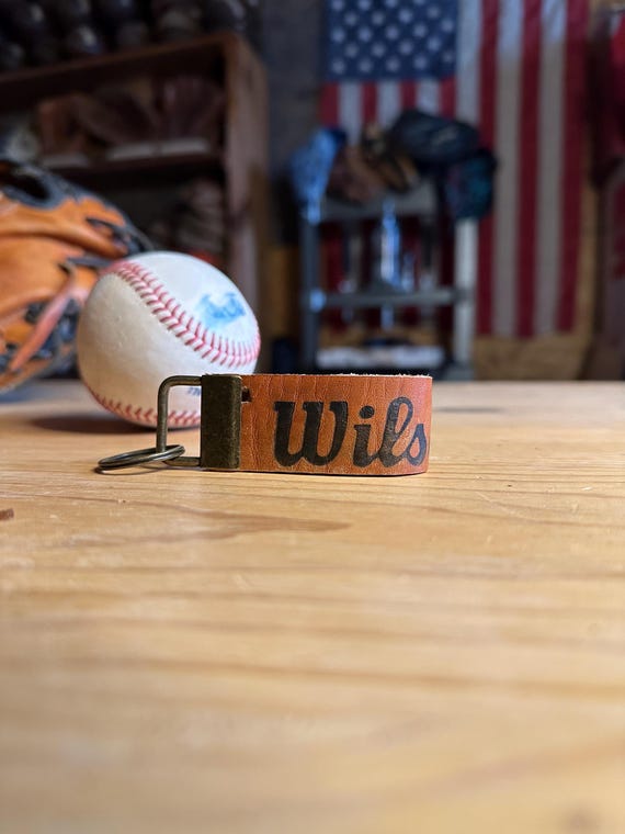 Baseball Glove Leather Keychain Key Fob