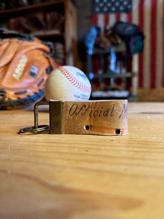 Baseball Glove Leather Keychain Key Fob