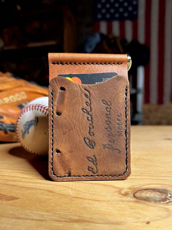 Handcrafted Baseball Glove Wallet with Money Clip