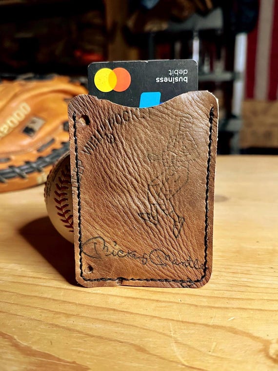 Mickey Mantle Baseball Glove Leather Wallet with Money Clip