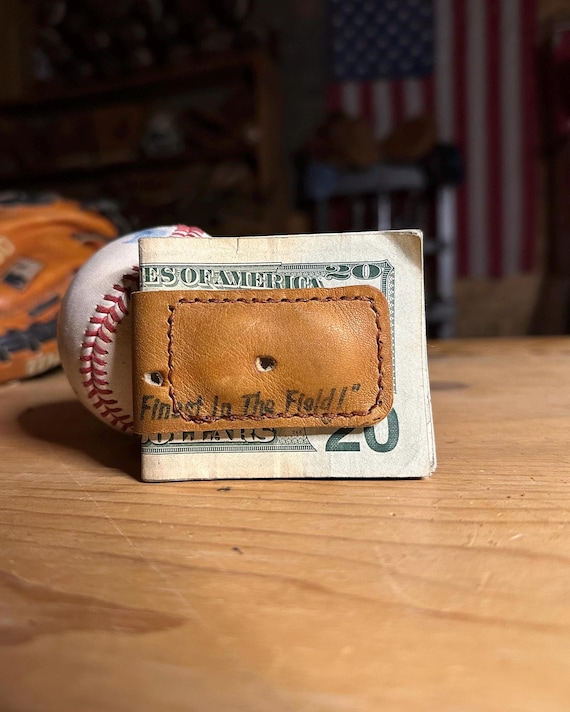 Baseball Glove Money Clip | Made from Vintage Repurposed Baseball Glove