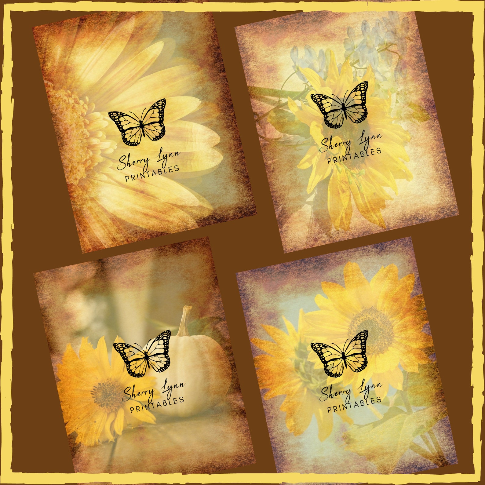 Sunflower 2 Printable Junk Journaling Scrapbook Paper PDF - Etsy