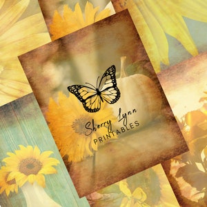 Sunflower 2 Printable Junk Journaling Scrapbook Paper PDF - Etsy