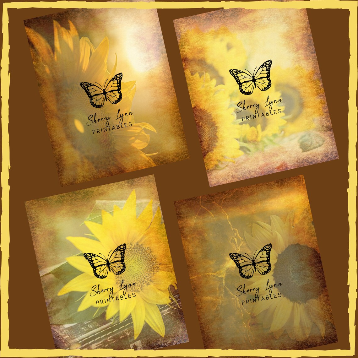 Sunflower 2 Printable Junk Journaling Scrapbook Paper PDF - Etsy