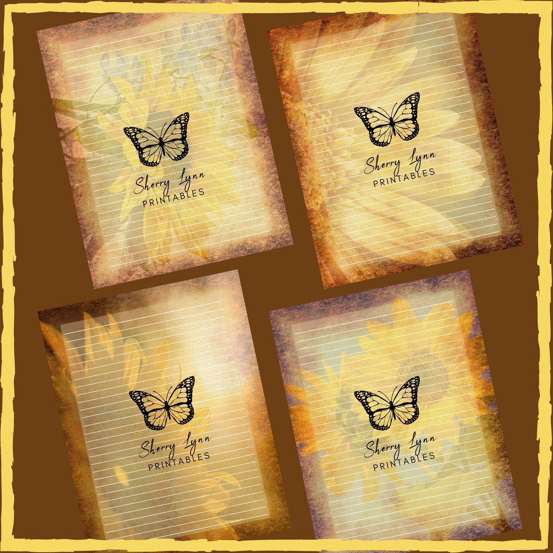 Sunflower 2 Printable Junk Journaling Scrapbook Paper PDF - Etsy