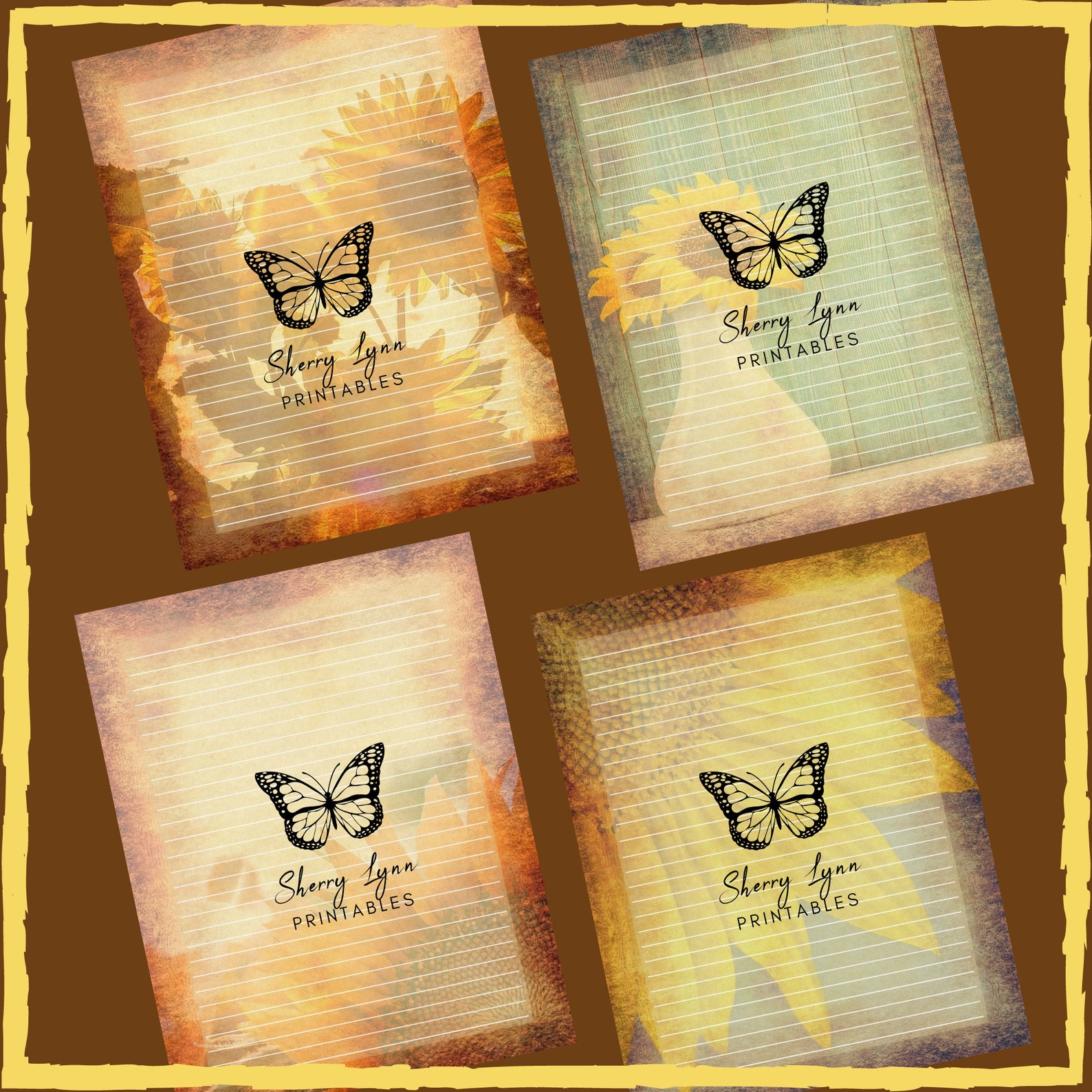 Sunflower 2 Printable Junk Journaling Scrapbook Paper PDF - Etsy
