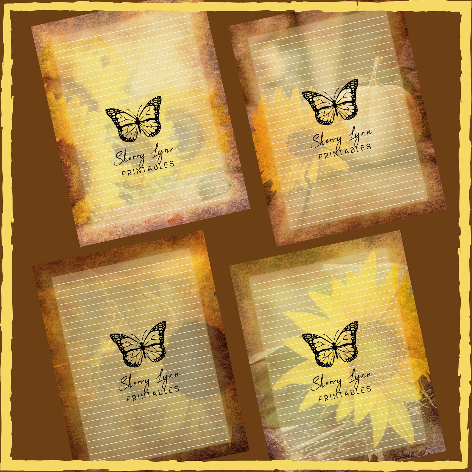 Sunflower 2 Printable Junk Journaling Scrapbook Paper PDF - Etsy