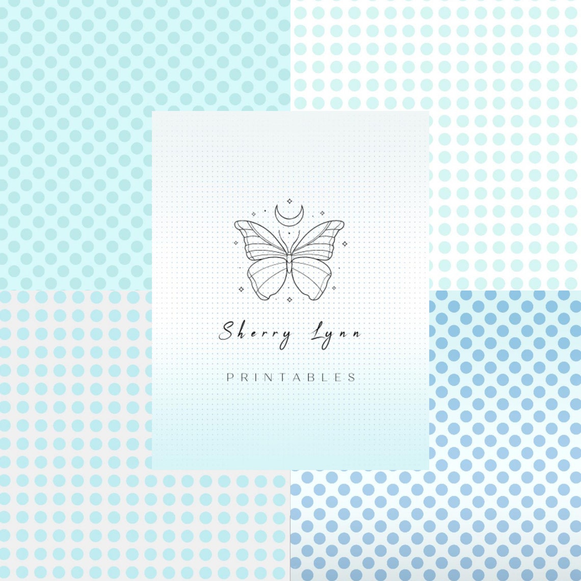 Blue Polka Dots and More Printable Junk Journaling Scrapbook - Etsy